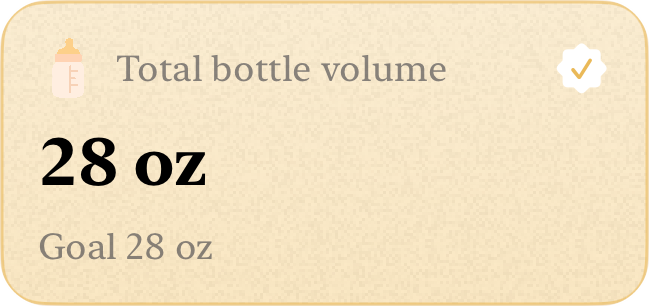 Completed goal: 28 oz total bottle volume
