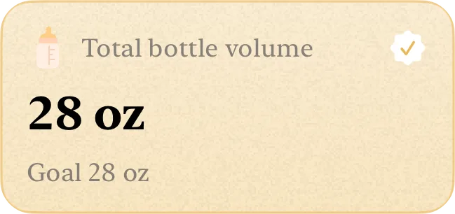 Completed goal: 28 oz total bottle volume